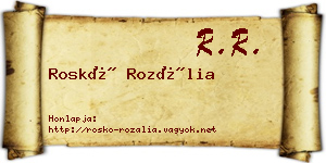 Roskó Rozália névjegykártya